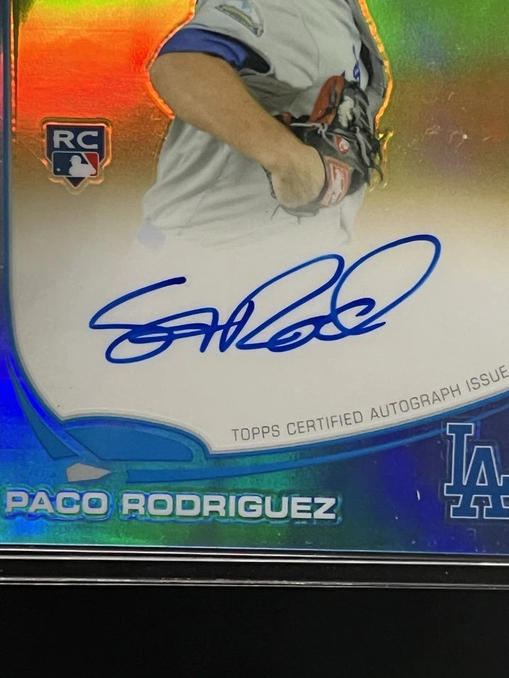 2013 Paco Rodriguez Topps Chrome Blue Refractor  Auto  RC 18/199 #182 - Image 4 of 4