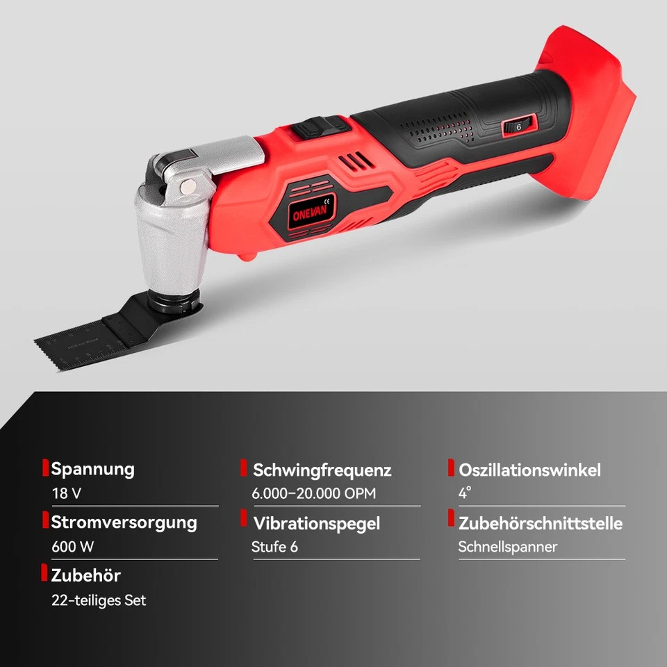 Für 18V Makita Akku Oszillierende Multifunktionswerkzeug Schleifgerät Multi-Tool - Bild 2 von 4