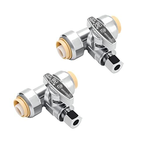 Tremax Tee Stop Valve 2 Pack 1 2 X 1 2 X 1 4 3 8 Od Compression Push To Ebay