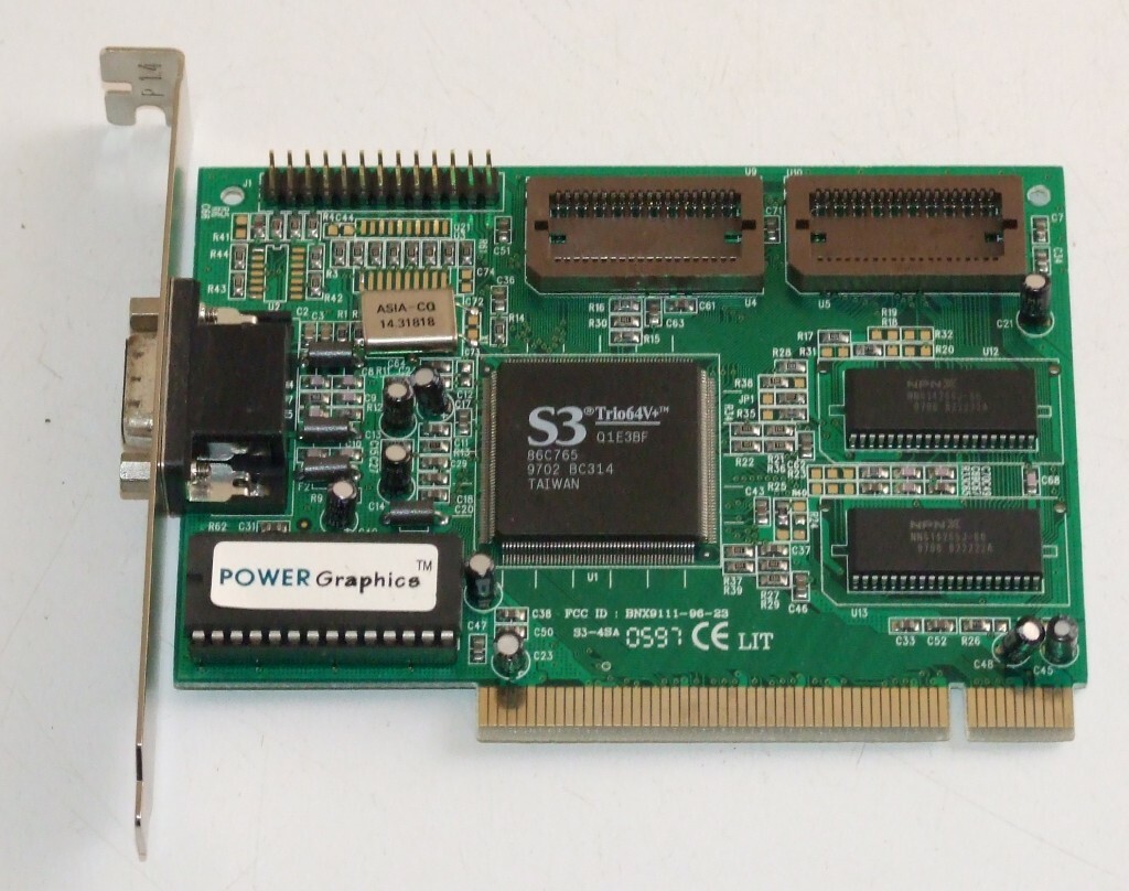 S3 Trio64V+ 86C765 PCI VGA card for early Pentium vintage computer