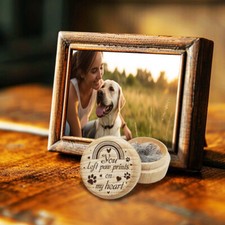 1pc Pet Hair Keepsake box Wooden Pet Loss Memorial Gifts Rainbow and Paw Print