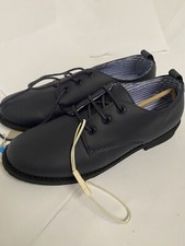 ZARA KIDS NAVY Boys Derby Shoes With Laces pull tab baby USA 12 Kids B389