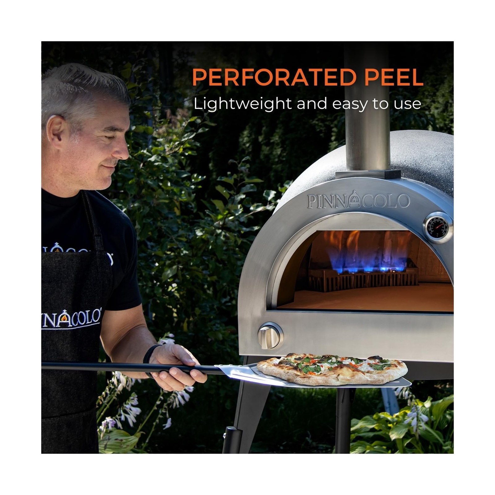 Premium 14 Inch Perforated Peel with Aluminum Handle - Lightweight and Premiu...