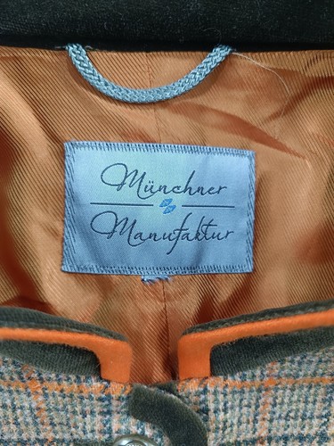 Müncher Manufaktur Womens Brown-Orange Wool Moon Tweed Jacket Coat Size XXL - Picture 13 of 14