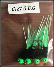 Hand Tied Hackle Tail Crappie Jigs Made in The USA 1/16th Ounce #4 or 6 Hook New