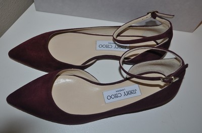 JIMMY CHOO LUCY 100 ボルドー アンクルストラップ スエード JIMMY