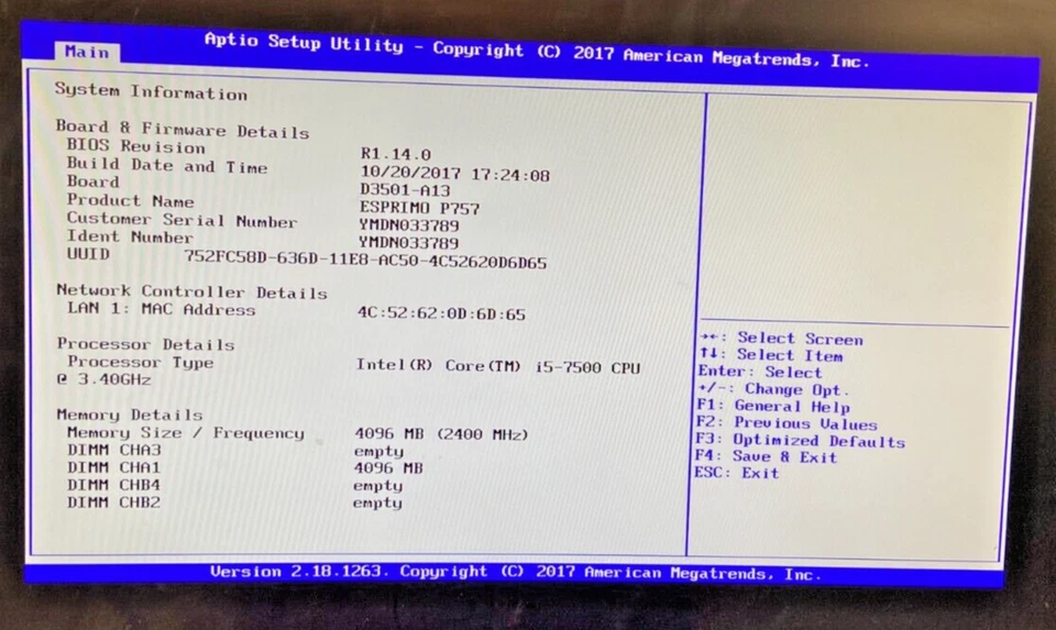Fujitsu Esprimo P757 Desktop PC - i5-7500 - 4GB RAM - 256GB SSD - OS (OFFERS OK) - Image 3 of 4