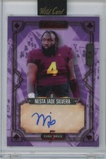 2023 Wild Card 5 Card Draw Football Purple Nesta Jade Silvera Auto /4 Arizona
