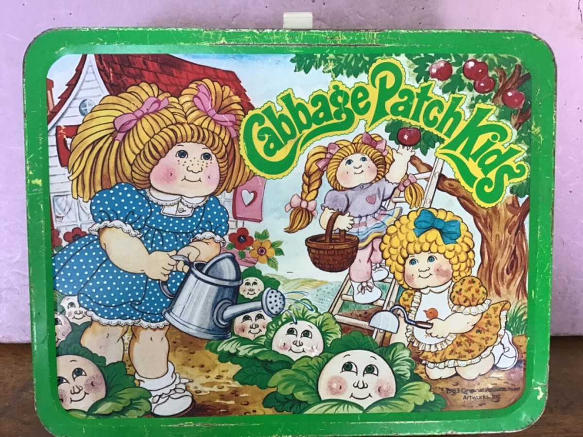 Vintage* 1983 Cabbage Patch Kids Lunch Box and Matching Bottle