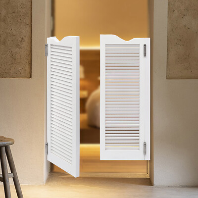 White Swinging Door Double Half Door Double-hinged Caf�� Door With Hinges