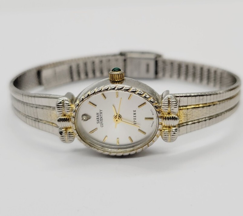 Sarah Coventry Watch Women's Jeweled Supreme  Bezel LSS015 Silver tone