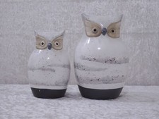 Tkn6Ft - 2 X Figura Decorativa In Ceramica Gufo - Stile Country - Fatto A Mano