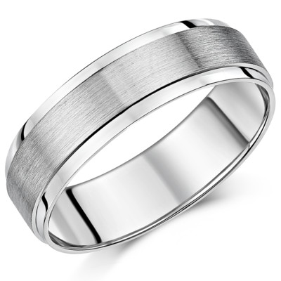 Palladium Ehering 500 gebürstete und polierte Oberfläche 5 mm 6 mm Ring