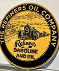 Vintage Style Refiners Oil Company Gasoline Steel  Gas Sign