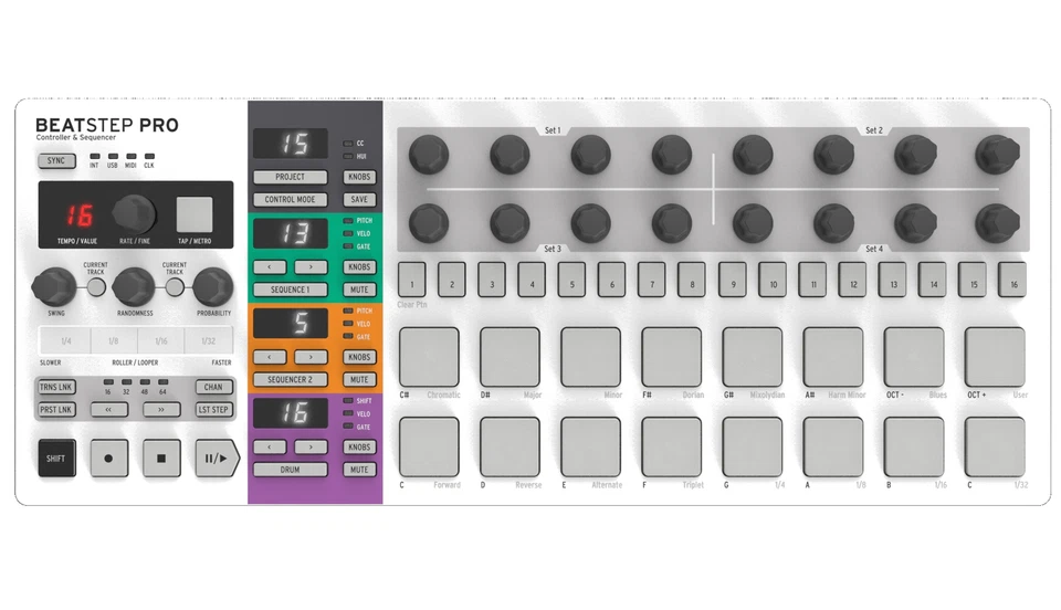 Controlador secuenciador Arturia BeatStep Pro con paquete de integración de máquina de batería Foto 2 de 4