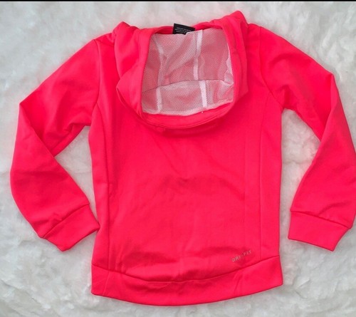 Nike Therma Girls Pink Swoosh Hoodie Sweatshirt Jacket Dri-fit Size 4 - Picture 2 of 2