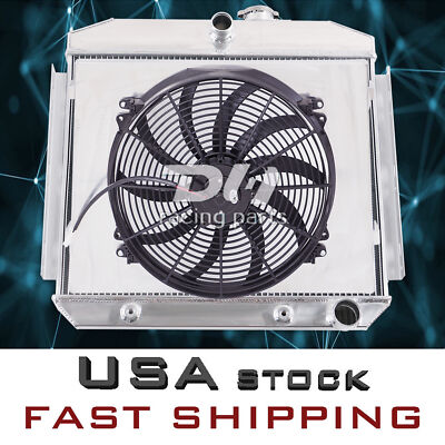 3 Rows Radiator&Shroud&Fan For 1955-57 Chevy Bel Air Del Ray One-Fifty Two-Ten