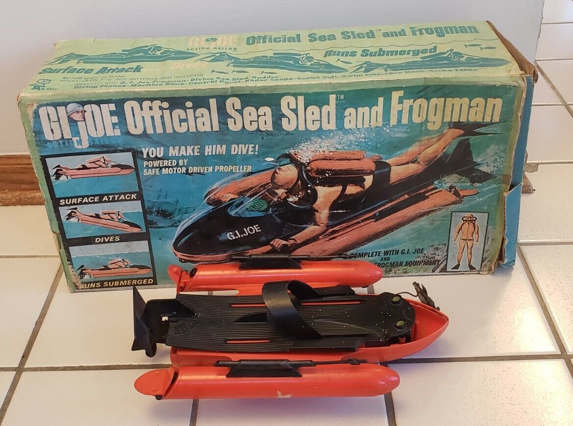 Vintage 1966 Hasbro -  GI JOE - Official Sea Sled Set #8050 Original Box