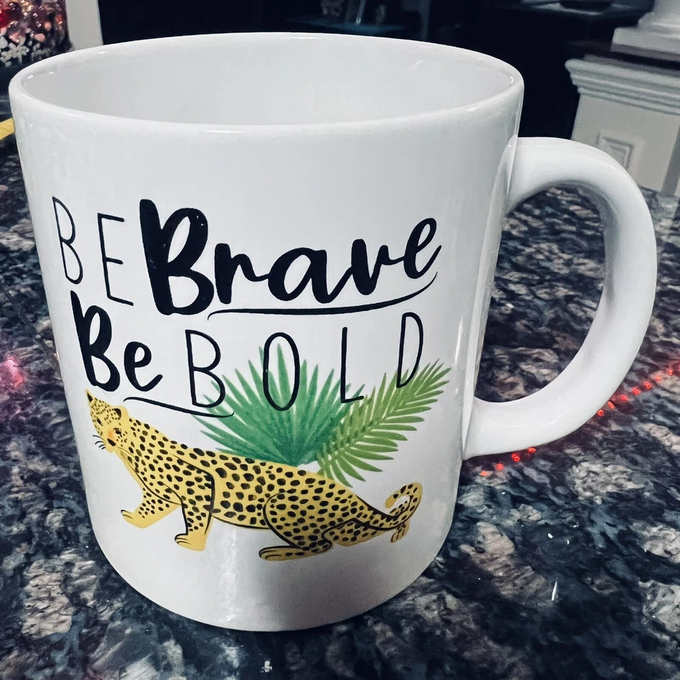 Taza de café Royal Norfolk taza Be Brave Be Bold plantas de guepardo apta para lavavajillas Foto 2 de 4