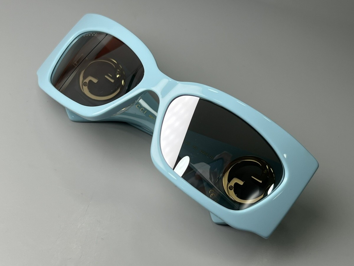 Gucci GG1412S-005 62mm New Sunglasses GUCCI GG1412S 005 Light Blue/Silver Mirror 62-16-125  main image 2