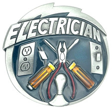Electrician Electric Tools Enameled Belt Buckle New