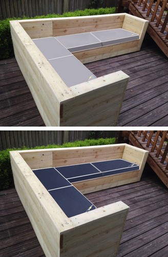 Outdoor Bench Seat/Garden Patio Cushion 1600x370mm UV & Water Resist - Grey - Picture 2 of 11