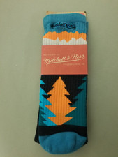 New Mitchell  Ness Branded Ribbed Compression Team Mountain Crew Socks.