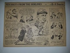 Babe Ruth Eppa Rixey Harry Burton Wilbert Robinson 1929 Cartoon By Al Demaree