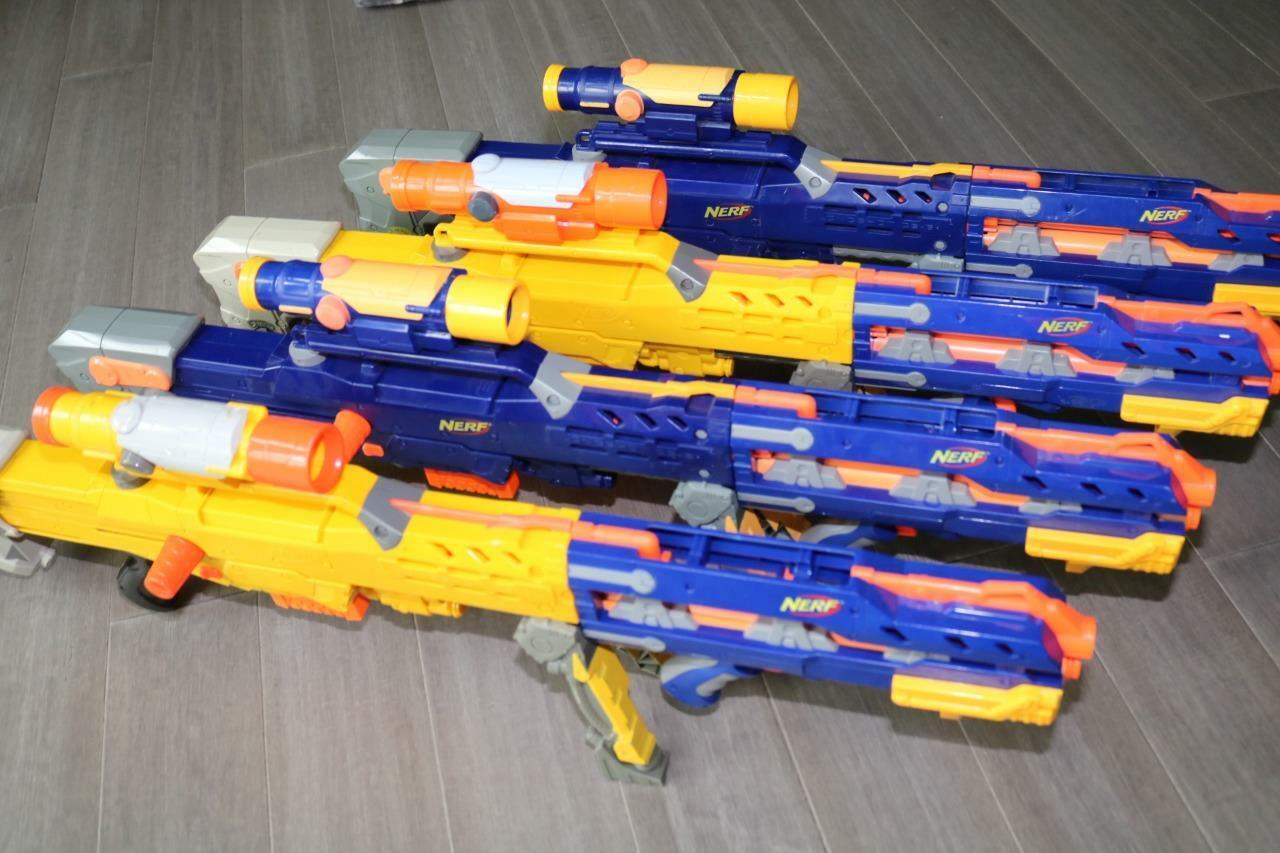 LOT HASBRO NERF N-STRIKE LONGSHOT CS-6 FOAM DART GUNS BLASTER TOYS SCOPES 2006