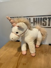 FAO SCHWARZ Unicorn White Pink Sparkles Plush Stuffed Animal 11 , EUC