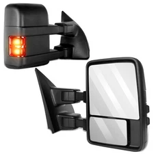 Pair Towing Power Heated LED Signal Lights Side Mirrors For 03-07 Ford F250-F450