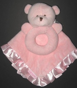 carter's pink bear security blanket