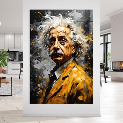   WANDBILD ALBERT EINSTEIN PHYSIKER KUNST, ACRYLGLAS , LEINWAND, POSTER DEKO