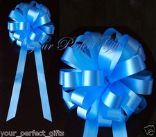 10 BLUE WEDDING 8" PULL PEW BOW BRIDAL DECORATION CAR US Seller Free Shipping