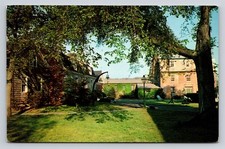 Mystic Seaport Quadrangle CT Vintage Postcard View Mallory & Stillman Buildings