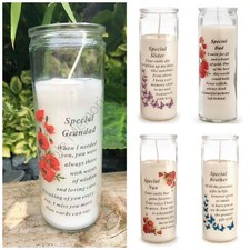 Image of Glass Vase Memorial Candle Remembrance Graveside Gift Tribute Flower Garden