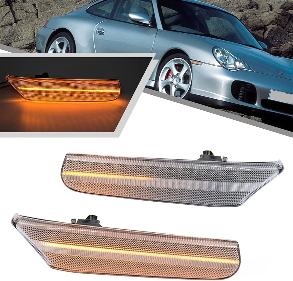 Lámpara de luz LED lateral secuencial para Porsche Boxster 986 911 996 1998-2004 Foto 2 de 4