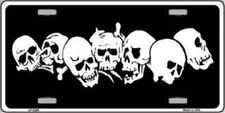 SKULLS METAL NOVELTY LICENSE PLATE TAG