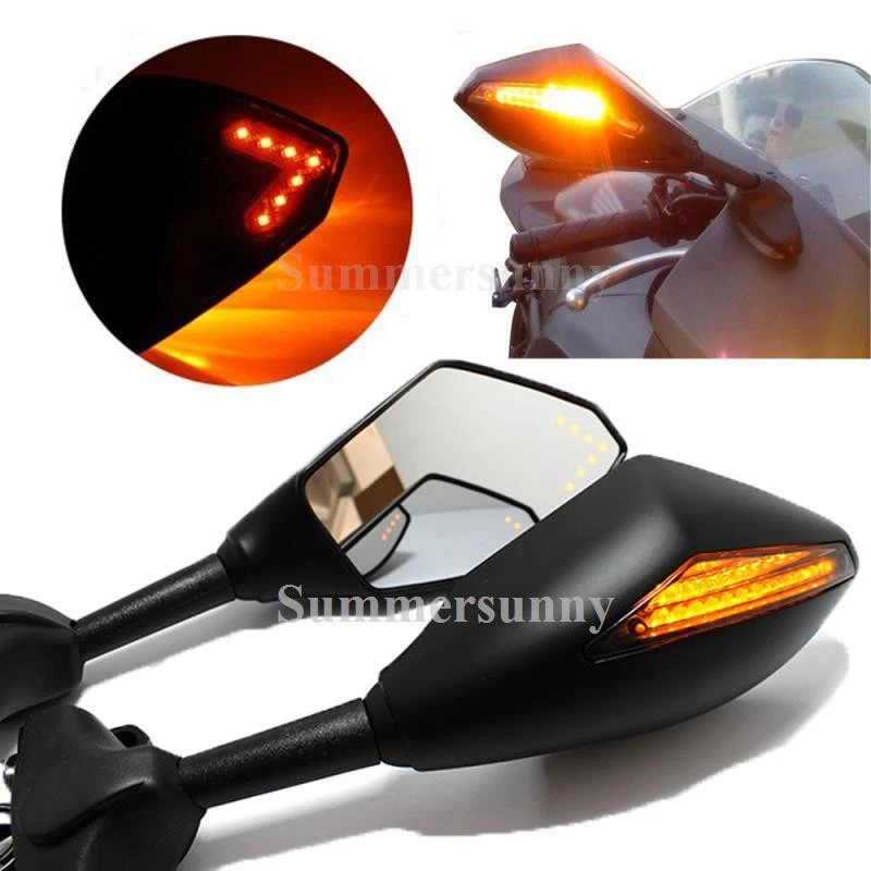 Motorcycle Led Mirrors For Yamaha YZF R6 1999-2009 R6S 2006-2009 R1 1998-2009 MT - Image 2 of 4