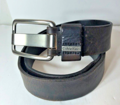 Calvin Klein Brown Genuine Leather Belt 73110 Men's Size 32
