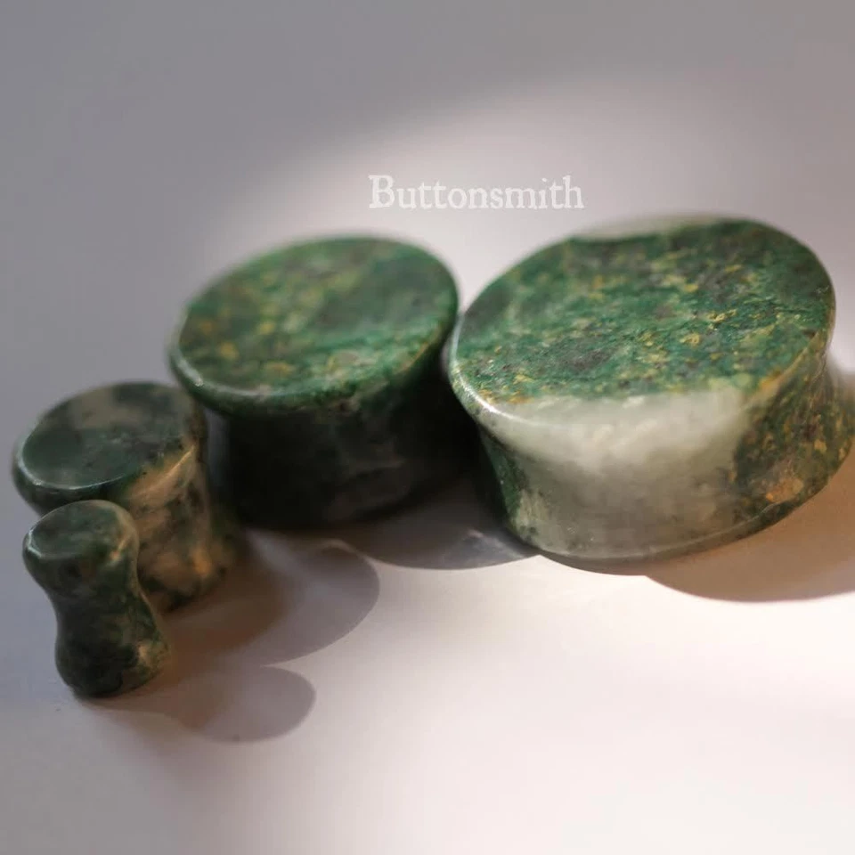 Пара пробок/датчиков из органического камня нефрита Qinghai с двойным расширением - 6 мм - 25 м 10 размер - Изображение 2 из 2