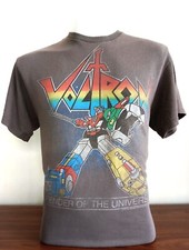 Vintage Voltron Defender Of The Universe T-Shirt Gray Color