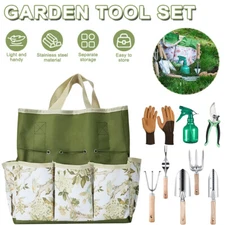 New 9PCS Garden Tool Set Heavy Duty Gardening Hand Tools Stainless Steel Durable