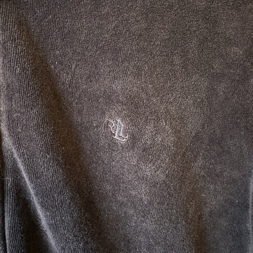 Lauren Ralph Lauren Jacket Womens Medium Velour Navy Zip-Up LRL - Picture 10 of 11