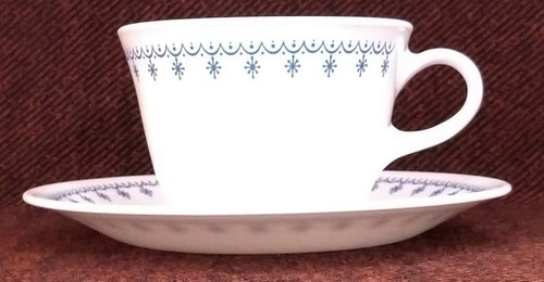 Corelle Schneeflocke blaue Girlande Tee Kaffeetasse & Untertasse - bis zu 9 Sets verfügbar - Bild 4 von 4