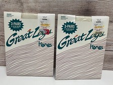 GREAT LEGS 6 PAIR HANES SIZE CD PEARL SHEER SANDALFOOT STYLE E19 NOS