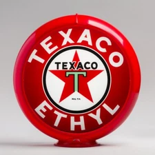Texaco Ethyl 13.5" Gas Pump Globe w/ Red Plastic Body (G194)