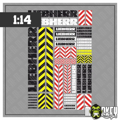 MBBE LIEBHERR Aufkleber Set passend für 1:14 Tamiya RC LKW Truck Sticker Bau
