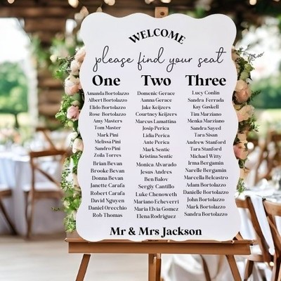 Rustic Timber Wedding Seating Plan   Laser Etched Guest Chart