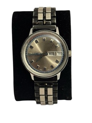 Timex Vintage Marlin Day/Date 26850-2772 Blue & Silver-Running-Nice Condition